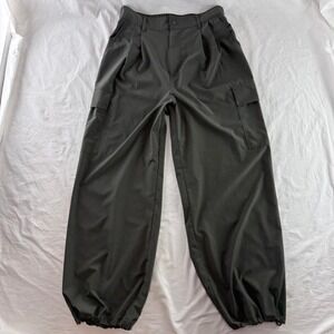 Hyba Green Cargo Lightweight Balloon Pants Womens S Gorpcore Utility Y2k